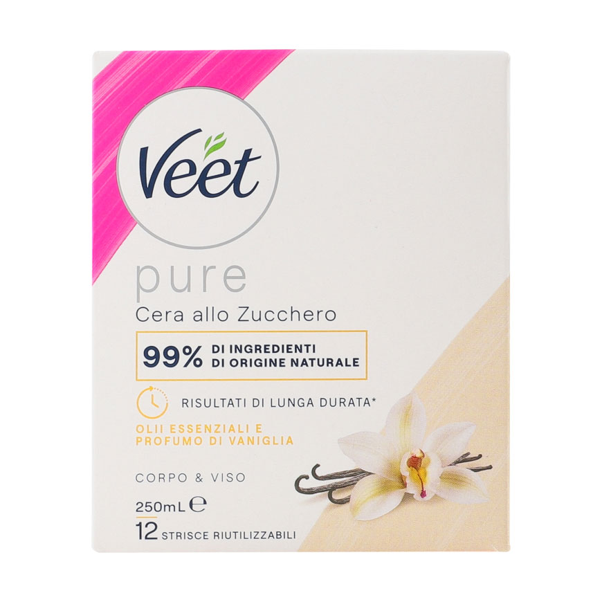 Теплий віск для депіляції Veet з ефірними оліями, з багаторазовими смужками, 250 г